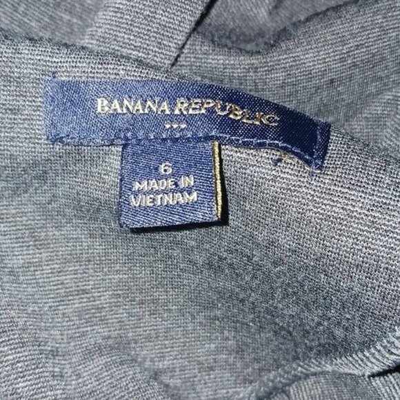 Banana Republic Dress Gray Knee Length Shift Short Sleeve Stretch Womens Size 6 - Picture 6 of 7